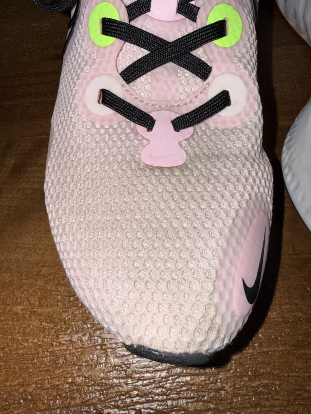 Nike Pink Mesh Running Sneakers with Neon Green Accents - Picture 3 of 10